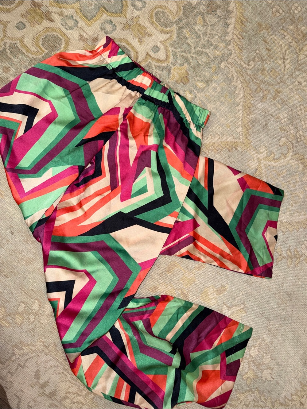 Sincerely Ours Multicolor Striped Skirt - Pink, Green, Black, Orange